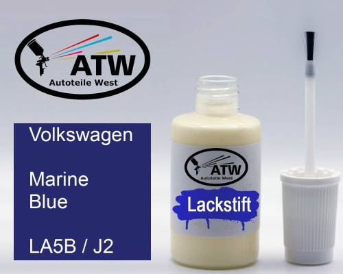 Volkswagen, Marine Blue, LA5B / J2: 20ml Lackstift, von ATW Autoteile West.